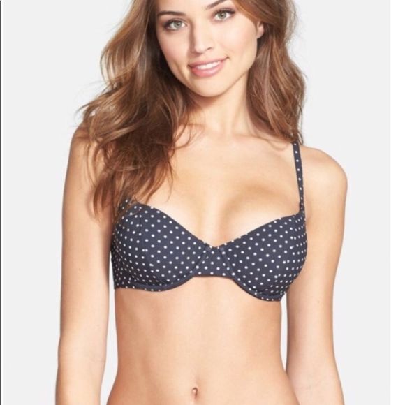 Tory Burch Other - Tory Burch polkadot black cream medium bikini top